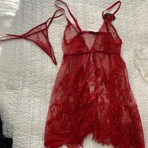 NWT Red Lingerie Set- Large